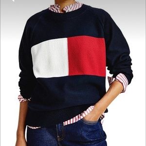 Tommy Hildiger Navy Logo Heritage Sweater